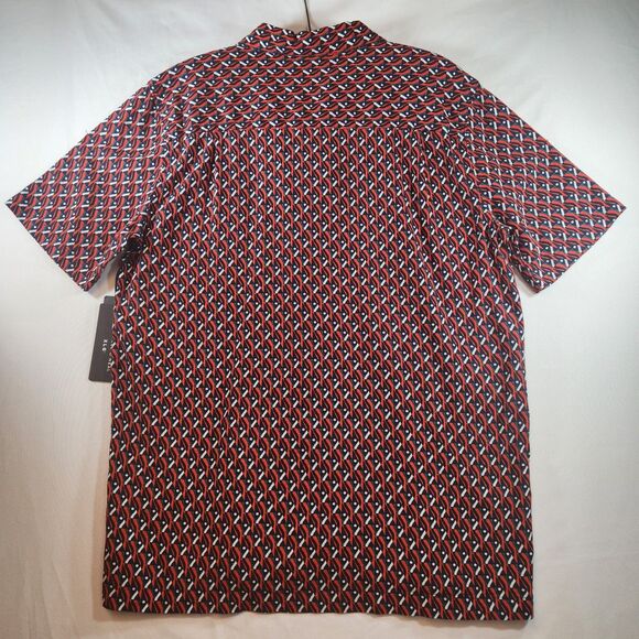 Shaquille O'Neal XLG Mens Shirt Button Short Sleeve Size XLT Red White Black NWT - Picture 4 of 16